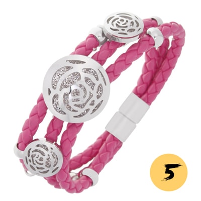 Яркий женский браслет Leather Rose