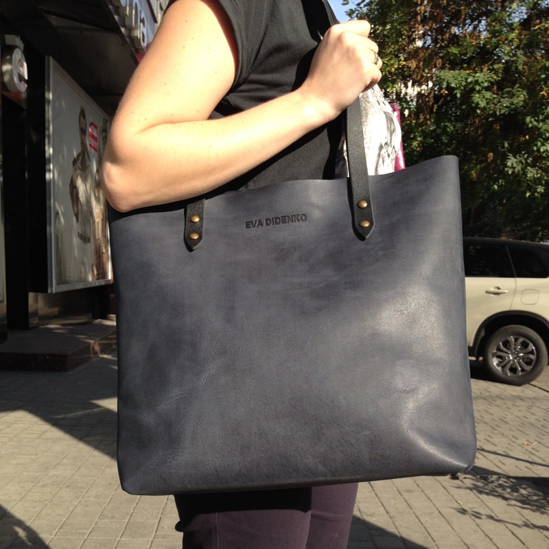 Женская сумка – Shopper Blue leather Женская сумка – Shopper Blue leather