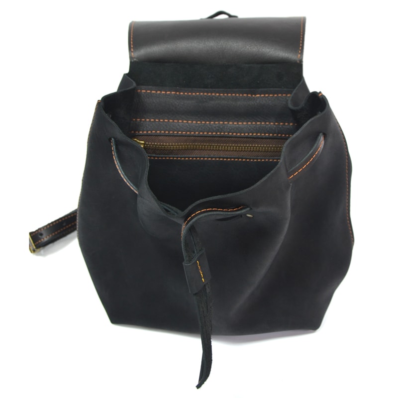 Женский рюкзак Handmade Black leather