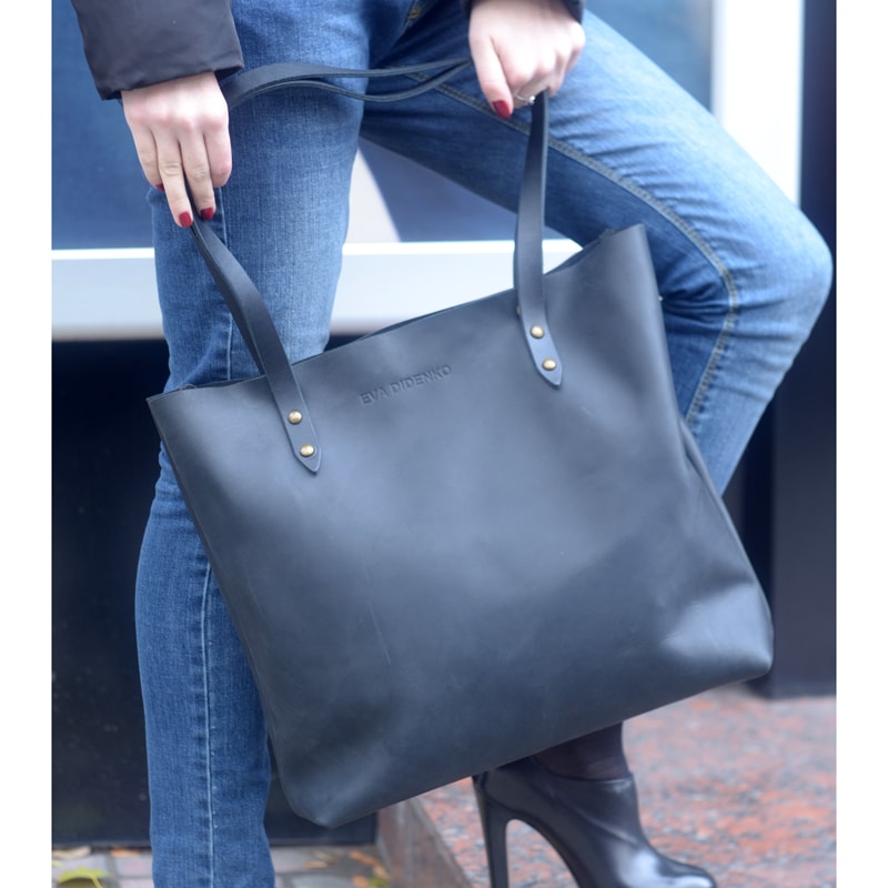 Сумка – шопер Handmade Blue leather Сумка – шопер Handmade Blue leather
