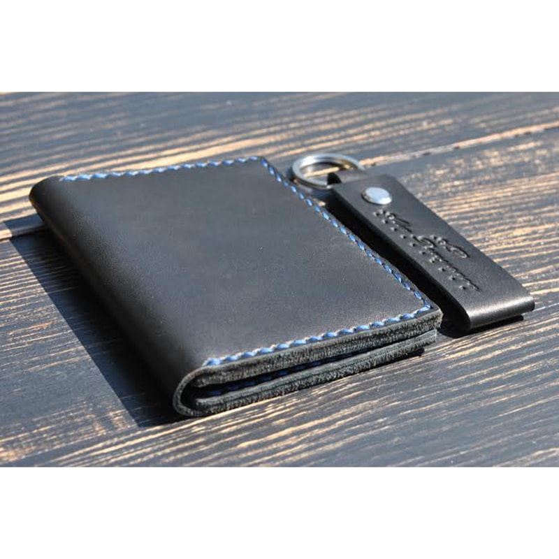 Мужской кошелек и брелок Zircon leather