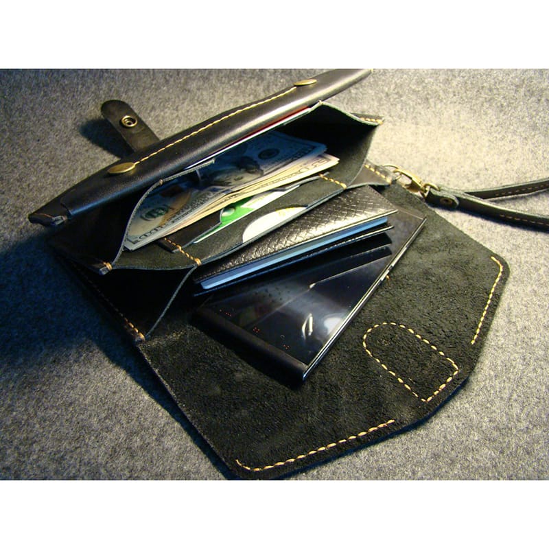 Дизайнерський гаманець Сlutch black leather