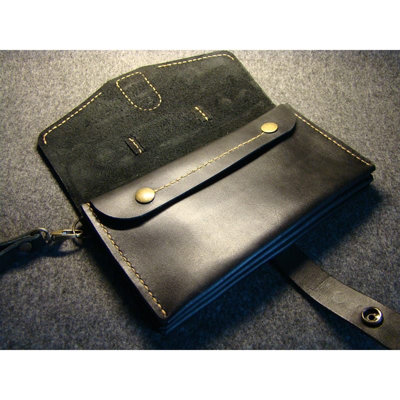 Дизайнерський гаманець Сlutch black leather