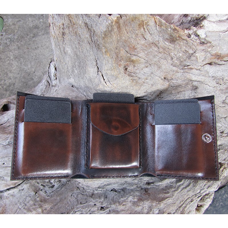 Кожаное портмоне Purse Рermit Вrown leather