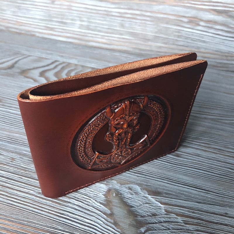 Шкіряний чоловічий гаманець Purse Viking brown leather Шкіряний чоловічий гаманець Purse Viking brown leather