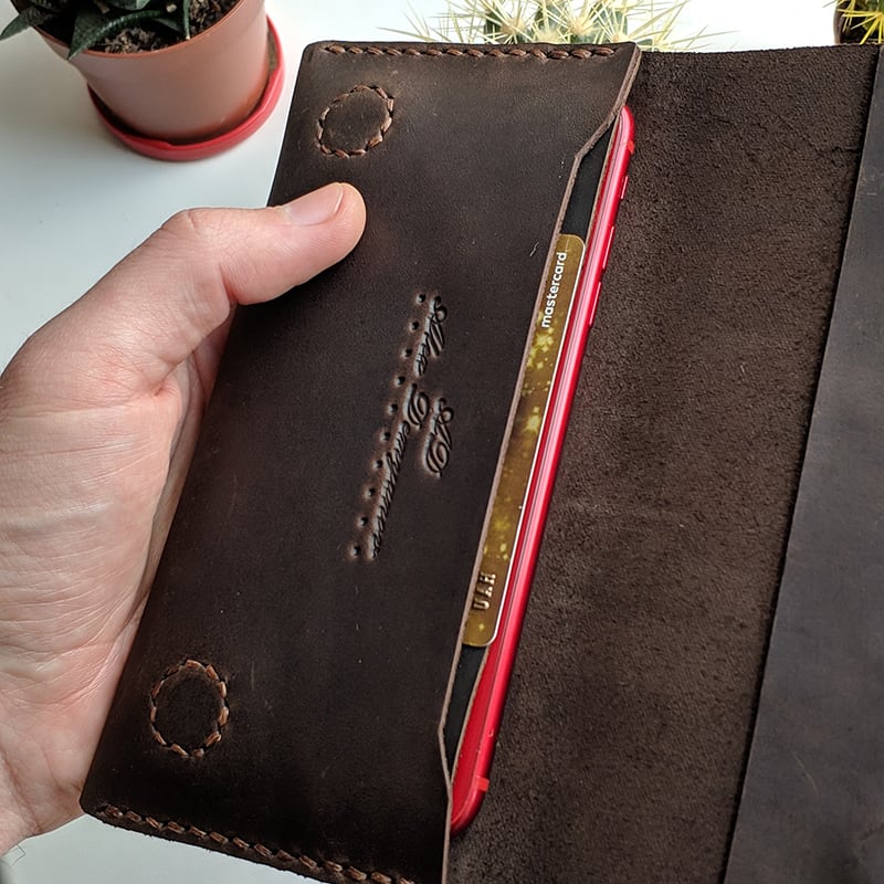 Шкіряне портмоне Purse Chocolate brown leather