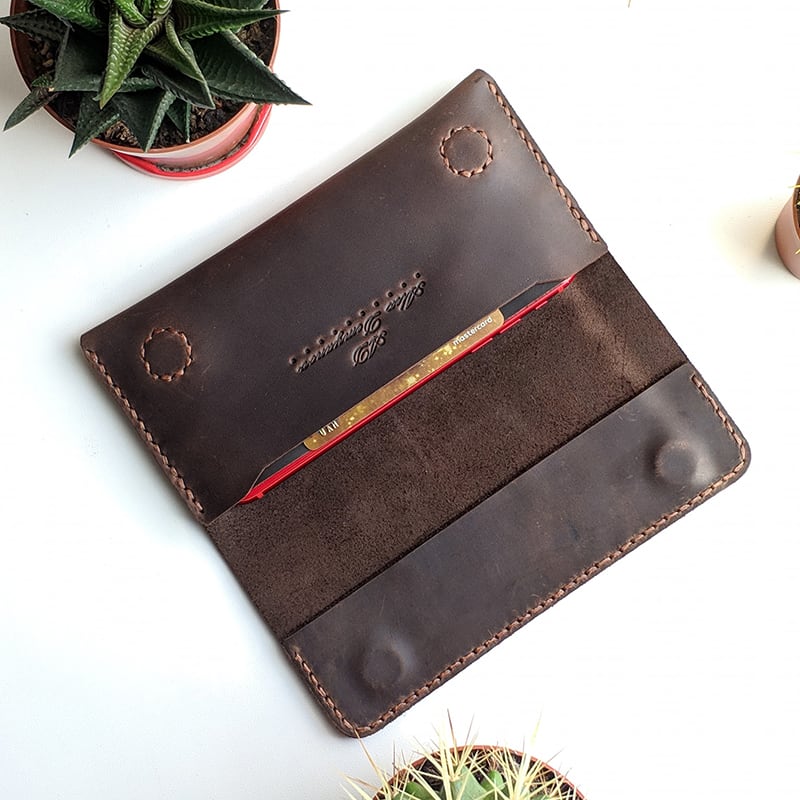 Шкіряне портмоне Purse Chocolate brown leather