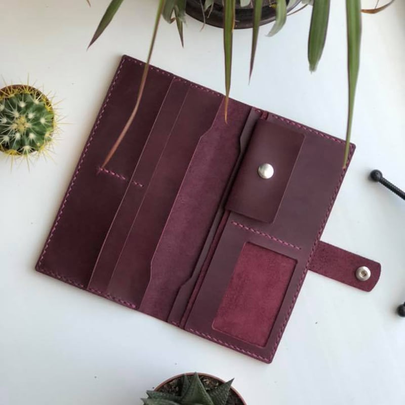 Кожаное портмоне Purse Мultipurpose burgundy leather Кожаное портмоне Purse Мultipurpose burgundy leather