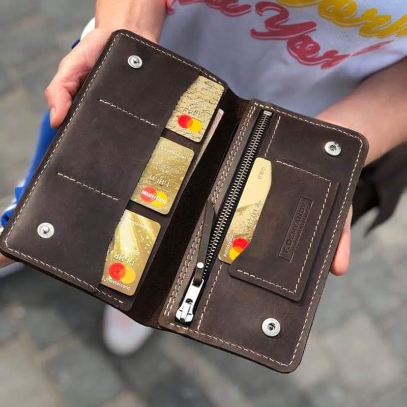 Кожаное портмоне Purse Umber brown leather