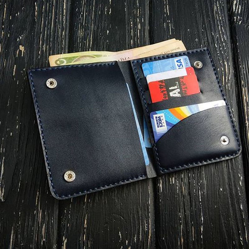Кожаное портмоне Wallet Owl black leather