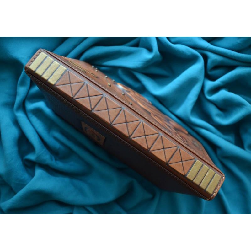 Кожаный блокнот Lion brown leather
