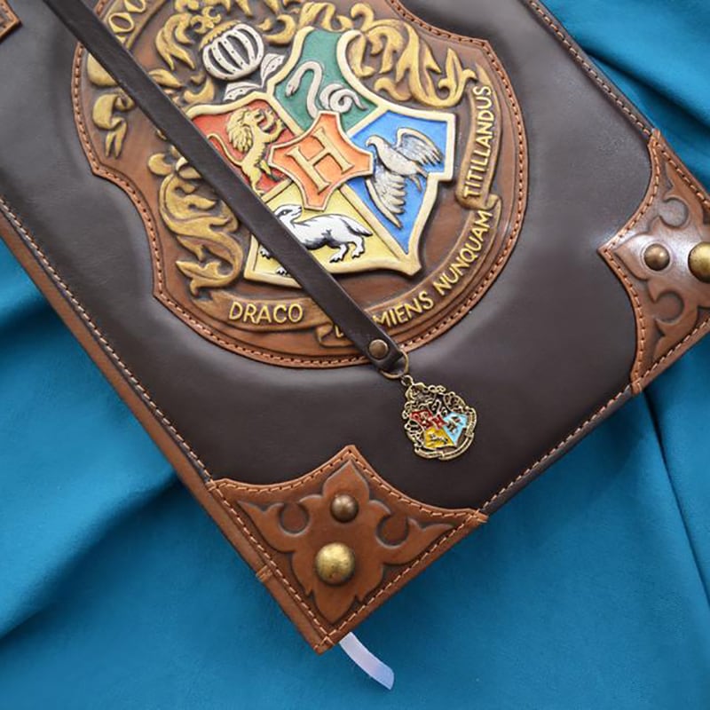 Дизайнерський шкіряний блокнот Хогварс brown leather