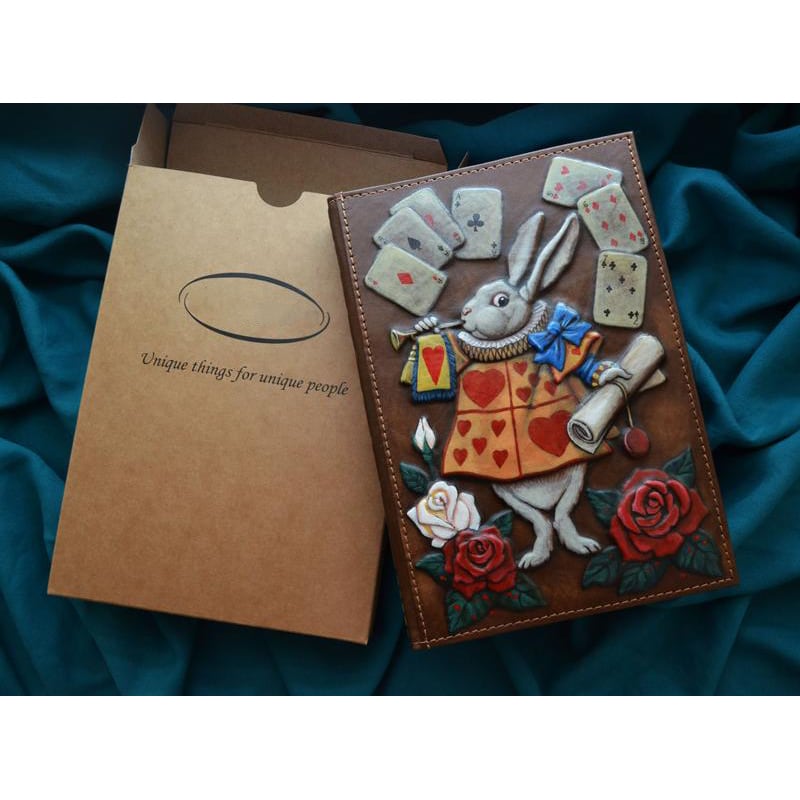 Блокнот в шкіряній обкладинці White Rabbit brown leather