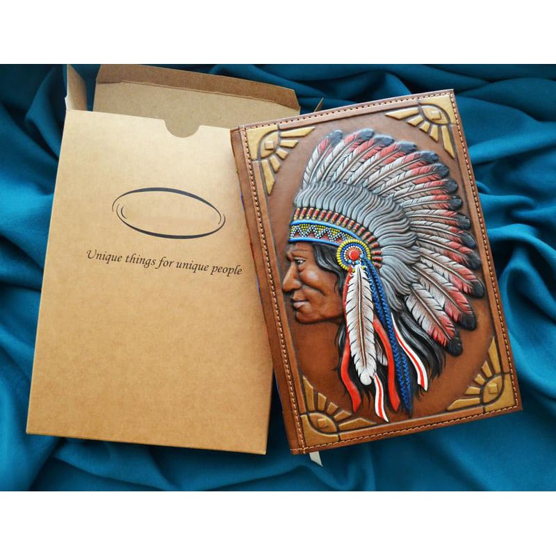 Шкіряний блокнот Red Indian brown leather