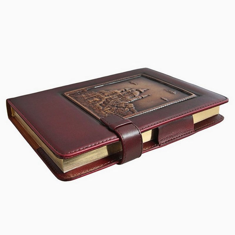 Блокнот в шкіряній палітурці Андріївська Церква brown leather