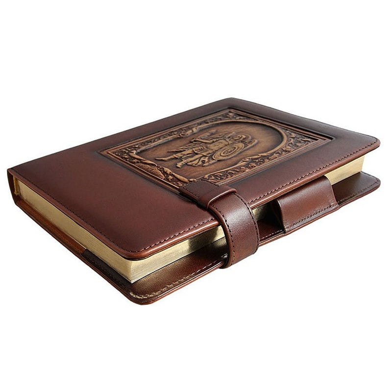 Кожаный блокнот Архангел Михаил brown leather