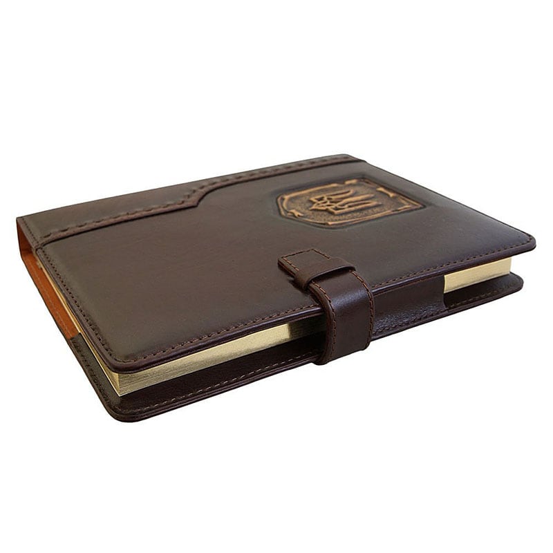 Шкіряний блокнот Герб України brown leather