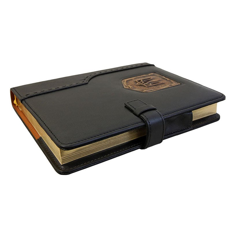 Щоденник в шкіряній обкладинці Герб України black leather