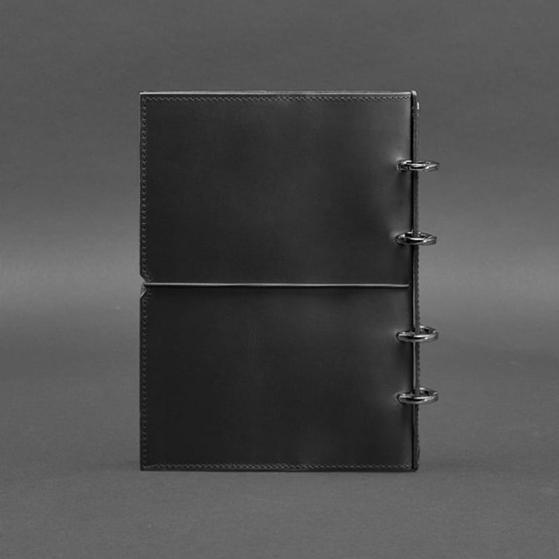 Шкіряний блокнот на кільцях Рithiness Black Leather
