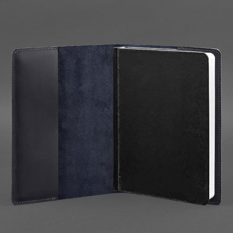 Шкіряна обкладинка для щоденника Navy Blue Leather