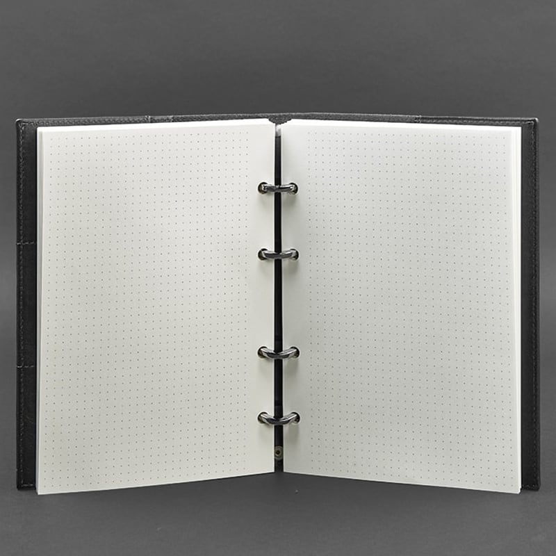 Блокнот кожаный А5 на кольцах Notebook Вlack Leather