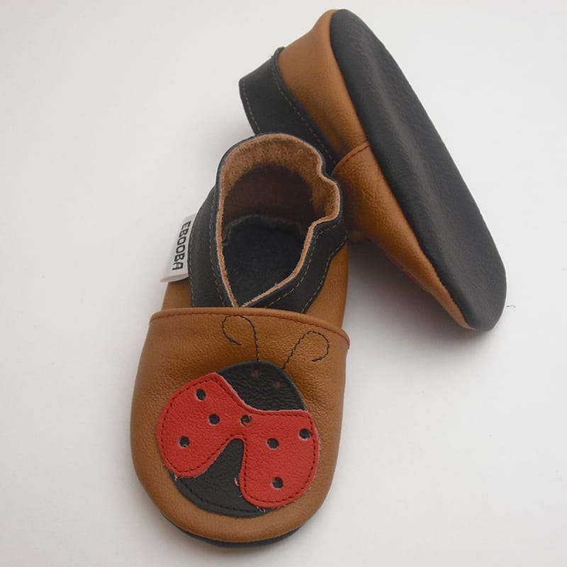 Шкіряне взуття для дівчаток Еbooba Червона Божа Корівка (brown leather)
