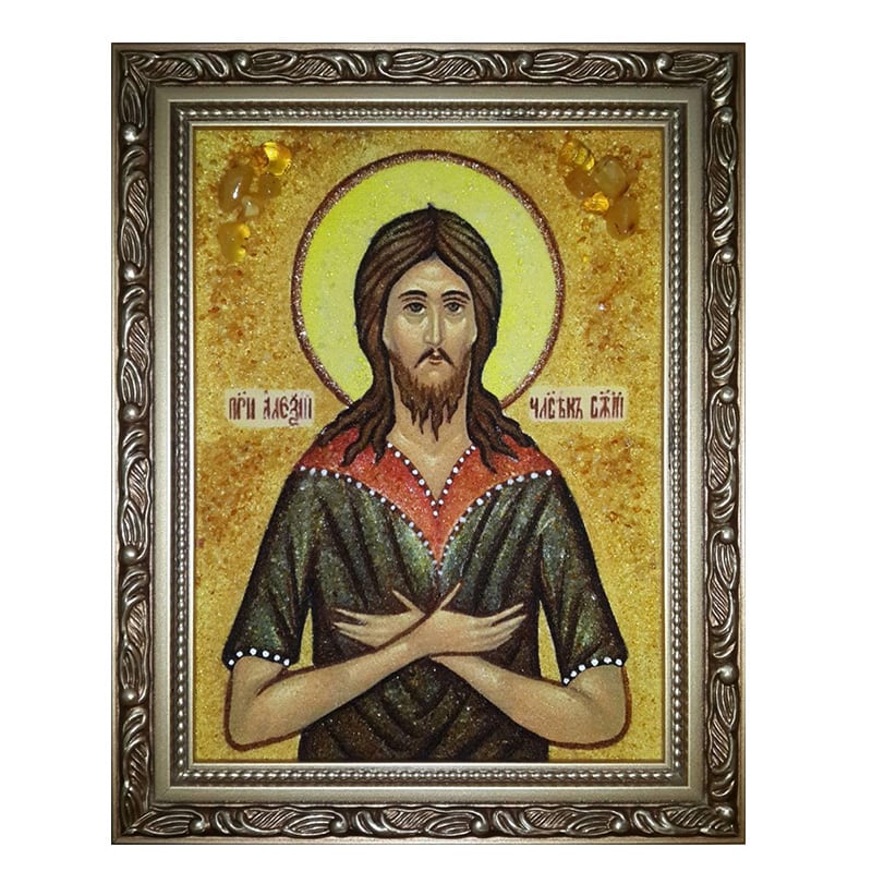 Ікона з бурштину Святий Преподобний Алексій