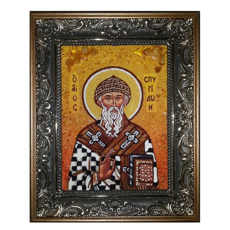 Ікона Бурштин Святитель Спиридон Триміфунтський