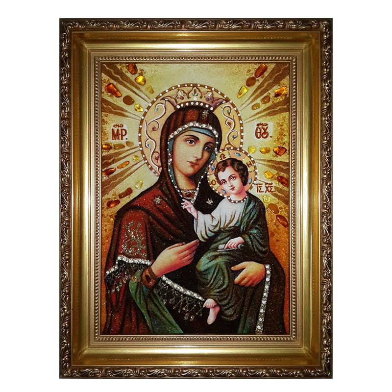 Ікона з бурштину Смоленської Божої Матері