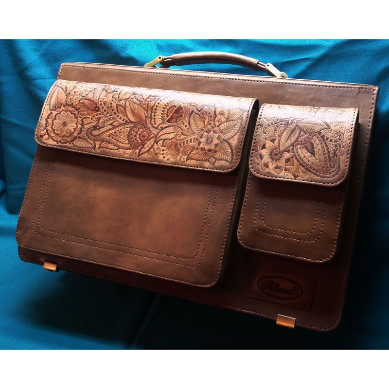 Жіночий портфель Handmade в подарунок Менді brown leather Жіночий портфель Handmade в подарунок Менді brown leather