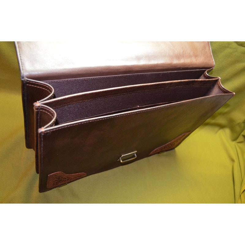 Кожаный портфель в подарок Именной brown leather