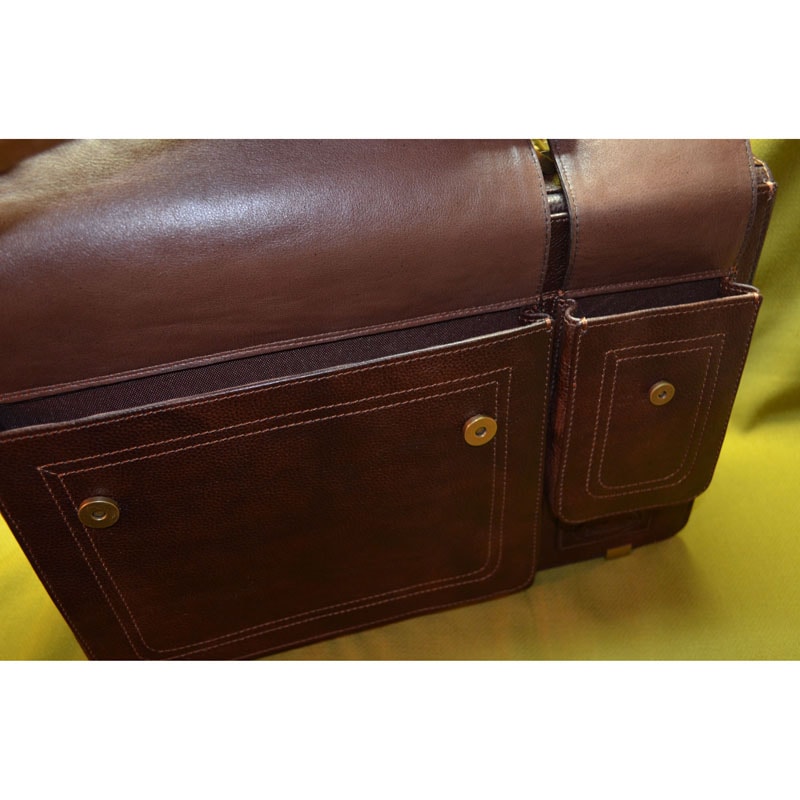 Кожаный портфель в подарок Именной brown leather