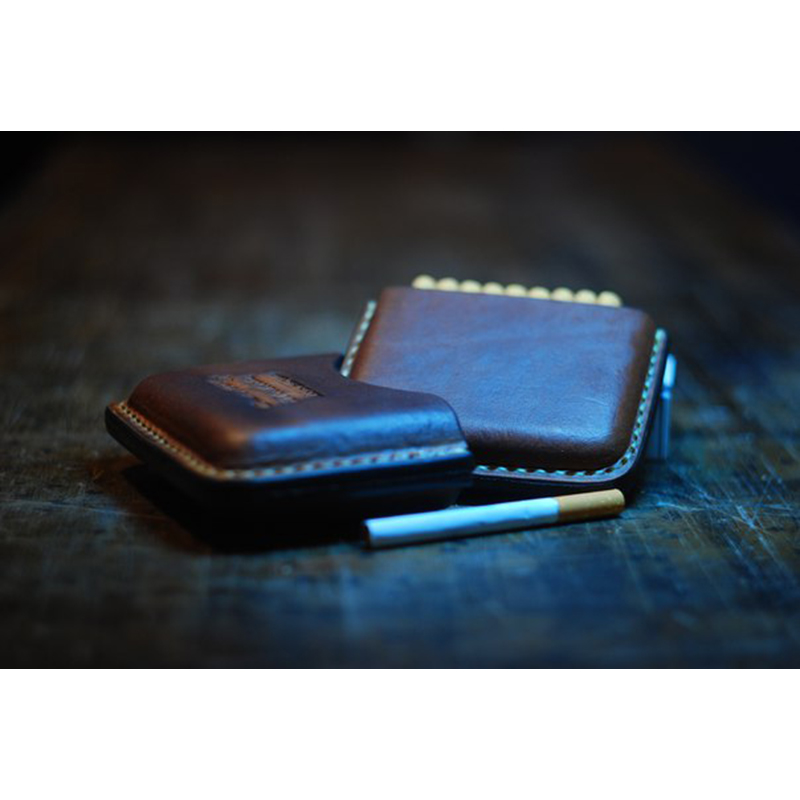 Кожаный портсигар в подарок brown leather