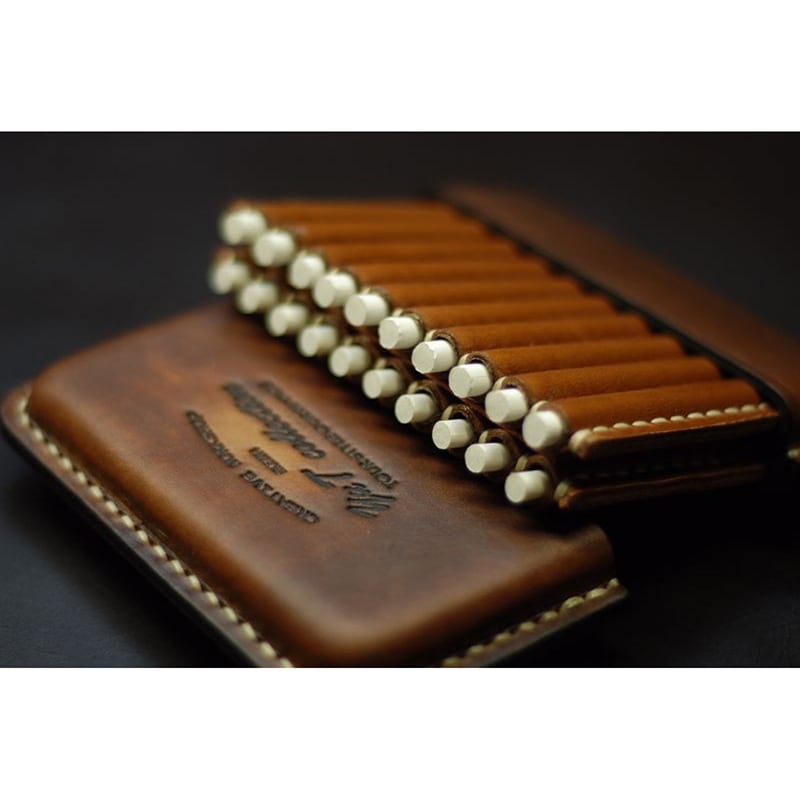 Кожаный портсигар Super slims-100 brown leather