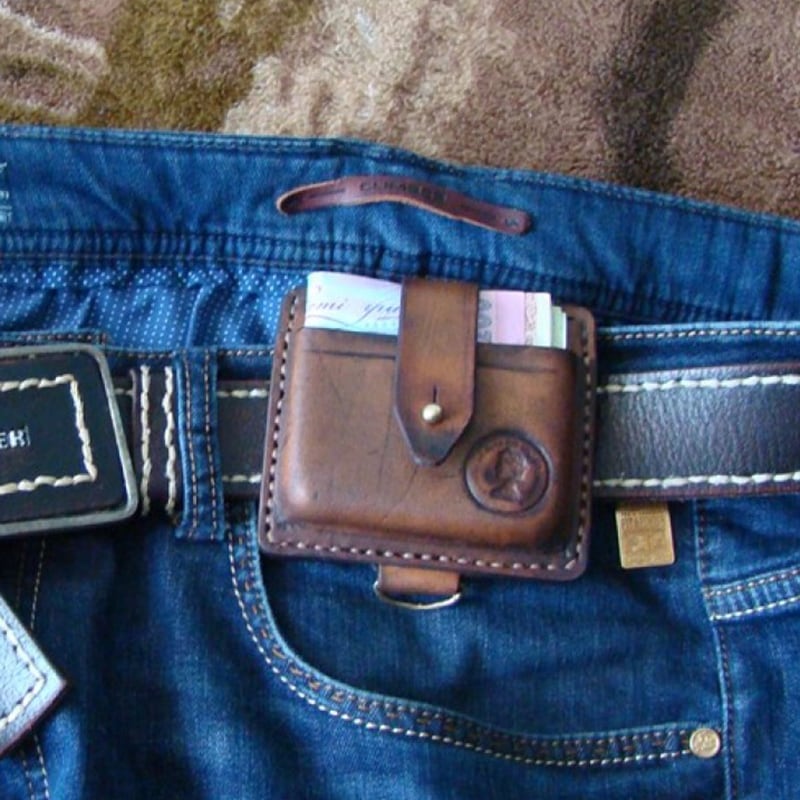 Кожаный мужской кошелек Нolster brown leather